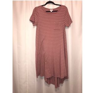 LuLa Roe Carly dress - pink stripped